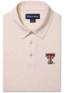 Mizzen+Main Texas Tech Red Raiders Mens Oatmeal Ashe Short Sleeve Fashion Polo