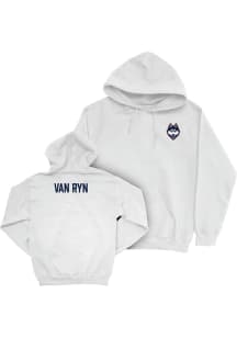 Kat Van Ryn Campus Ink UConn Huskies Youth NIL Logo Long Sleeve Player Hoodie White