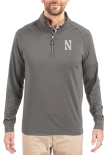 Cutter and Buck Northwestern Wildcats Mens Purple Adapt Eco Knit Long Sleeve Qtr Zip Pullover