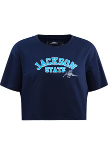 Pro Standard Jackson State Tigers Womens Navy Blue Classic Short Sleeve T-Shirt