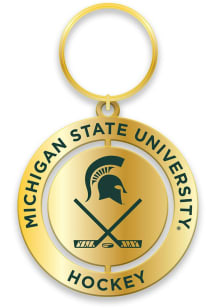Michigan State Spartans Hockey Spinner Keychain - Green