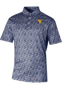 Columbia West Virginia Mountaineers Mens Navy Blue Heat Seal Westside Country Short Sleeve Polo