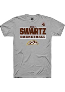 Brady Swartz Western Michigan Broncos Grey NIL Stacked Box Short Sleeve Player T Shirt