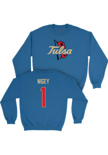 Madalyn Nigey   Tulsa Golden Hurricane Youth Blue NIL Legacy Long Sleeve Crew Sweatshirt