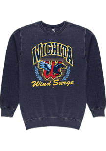 Summit Sportswear Wichita Wind Surge Womens Navy Blue Burnout Crew Sweatshirt