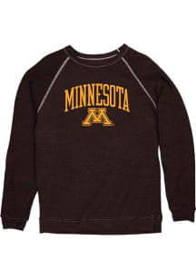 Minnesota Golden Gophers Mens Maroon Raglan Fleece Vintage Long Sleeve Fashion Sweatshirt