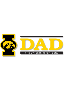Iowa Hawkeyes 6x2 Dad Auto Decal - Gold