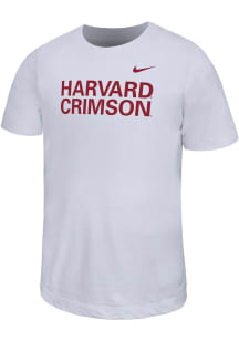 Nike Harvard Crimson Youth White Team Wordmark Short Sleeve T-Shirt