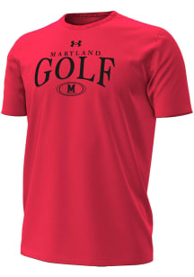 Under Armour Maryland Terrapins Red Golf Performance Cotton Short Sleeve T Shirt