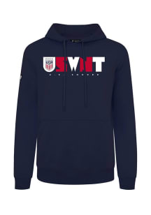 Levelwear USWNT Mens Navy Blue Podium Full On Long Sleeve Hoodie