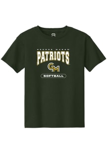 Summit Sportswear George Mason University Youth Green Softball Short Sleeve T-Shirt