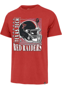 47 Texas Tech Red Raiders Red TTU Football Helmet Graphic Short Sleeve Fashion T Shirt