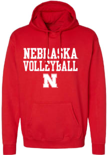 Summit Sportswear Nebraska Cornhuskers Mens Red Stacked Volleyball Long Sleeve Hoodie