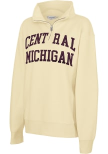 Central Michigan Chippewas Womens Yellow Sport Fleece Qtr Zip