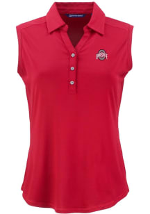 Cutter and Buck Ohio State Buckeyes Womens Red Forge Eco Polo Shirt