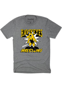 Homefield Iowa Hawkeyes Grey Hawkeyes Wrestling Short Sleeve Fashion T Shirt