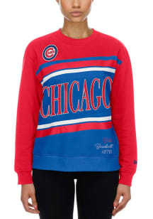 New Era Chicago Cubs Womens Blue Gameday Colorblock Crew Sweatshirt