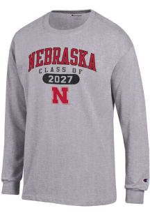 Champion Nebraska Cornhuskers Grey Class of 2027 Jersey Long Sleeve T Shirt
