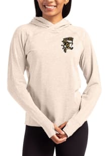 Cutter and Buck Grambling State Tigers Womens Oatmeal Vault Adapt Knit Hood Hooded Sweatshirt