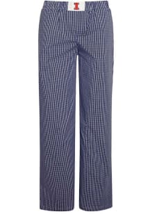 Hype and Vice Illinois Fighting Illini Womens Navy Blue Gingham Loungewear Sleep Pants