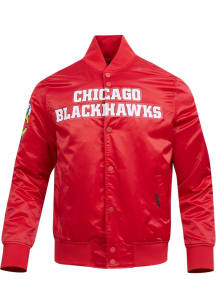 Pro Standard Chicago Blackhawks Mens Red Classic Satin Light Weight Jacket