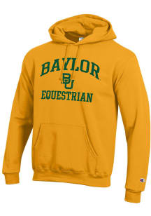 Champion Baylor Bears Mens Gold Equestrian Arch Powerblend Long Sleeve Hoodie