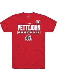 Riley Pettijohn  Ohio State Buckeyes Red Rally Football NIL Stacked Box Short Sleeve T Shirt