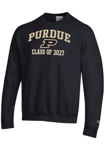 Champion Purdue Boilermakers Mens Black Font Class of 2027 Powerblend Long Sleeve Crew Sweatshirt