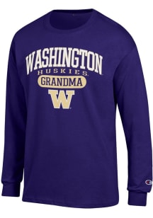 Champion Washington Huskies Purple Pill Box Grandma Jersey Long Sleeve T Shirt