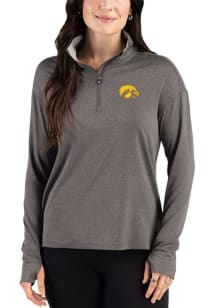 Cutter and Buck Iowa Hawkeyes Womens Black Forge Eco Qtr Zip