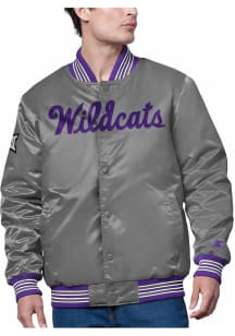 Starter K-State Wildcats Mens Grey Big 12 Tournament Light Weight Jacket