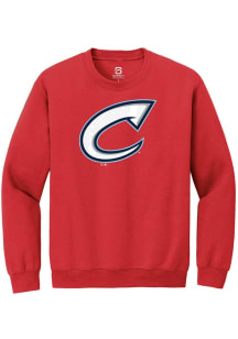Summit Sportswear Columbus Clippers Mens Red Primary Logo Long Sleeve Crew Sweatshirt