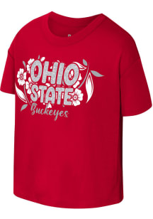 Colosseum Ohio State Buckeyes Toddler Girls Red Grace Short Sleeve T-Shirt