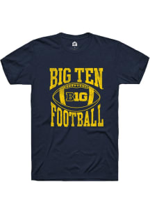 Rally Big Ten Navy Blue Football Arch Design Short Sleeve T Shirt