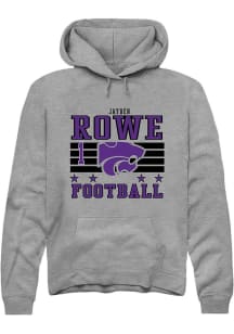 Jayden Rowe K-State Wildcats Mens Grey Football NIL Striped Player Hood