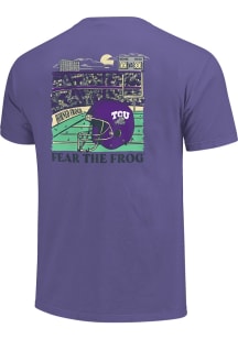 TCU Horned Frogs Purple Football Stadium Helmet Short Sleeve T Shirt