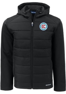 Mens Chicago Fire Cutter and Buck Mens Evoke Hood Heavyweight Jacket - Black