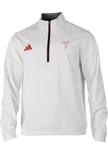 Adidas Troy Trojans Mens White Heat Seal Elevated Long Sleeve Qtr Zip Pullover