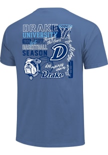 Drake Bulldogs Womens Blue Through The Years Short Sleeve T-Shirt
