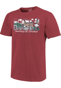Arkansas Razorbacks Womens Cardinal Campus Drawing Mom Short Sleeve T-Shirt