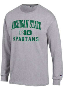 Champion Michigan State Spartans Grey Big Ten Jersey Long Sleeve T Shirt