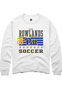 Ellie Rowlands Pitt Panthers Mens White NIL Striped Player Crew