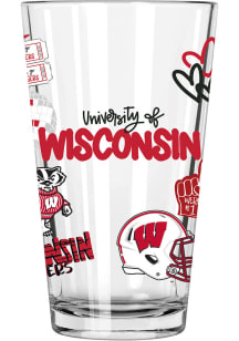 Wisconsin Badgers 16oz Pint Glass - Red