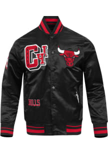 Pro Standard Chicago Bulls Mens Black Best Of Satin Light Weight Jacket
