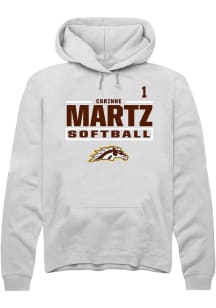 Corinne Martz Western Michigan Broncos Mens White NIL Stacked Box Player Hood