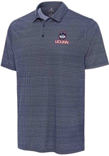 Antigua UConn Huskies Mens Navy Blue Mosiac Short Sleeve Polo