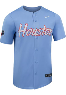 Nike Houston Cougars Mens Houston Blue Limited Full Button Baseball Jersey