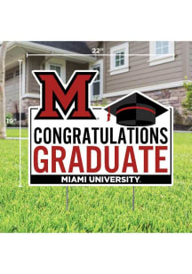 Miami RedHawks Congratulations Graduate Yard Sign - White
