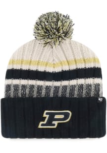 47 Purdue Boilermakers Natural Long Range Cuff Mens Knit Hat