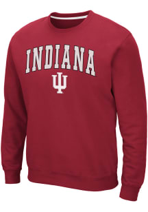 Colosseum Indiana Hoosiers Mens Crimson Arch Name Mascot Long Sleeve Crew Sweatshirt